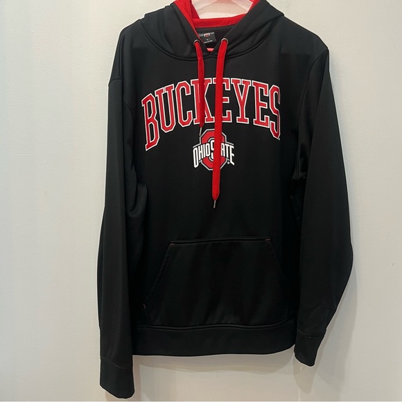 Ohio State Buckeyes Mens Long Sleeve Hoodie Sz Large black red - Picture 2 of 6
